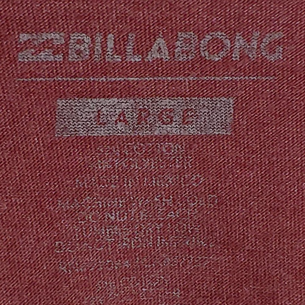 Billabong Soft Graphic T-Shirt Surf Waves Logo Maroon Men's Large - Picture 7 of 7